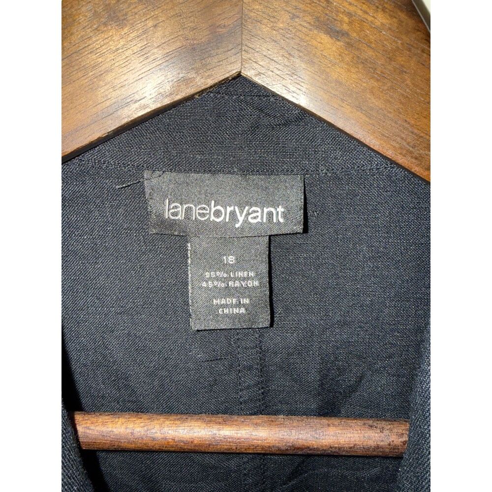 Lane Bryant Black Linen Blend Blazer Jacket Size 18 Two-Button Workwear - Picture 3 of 6